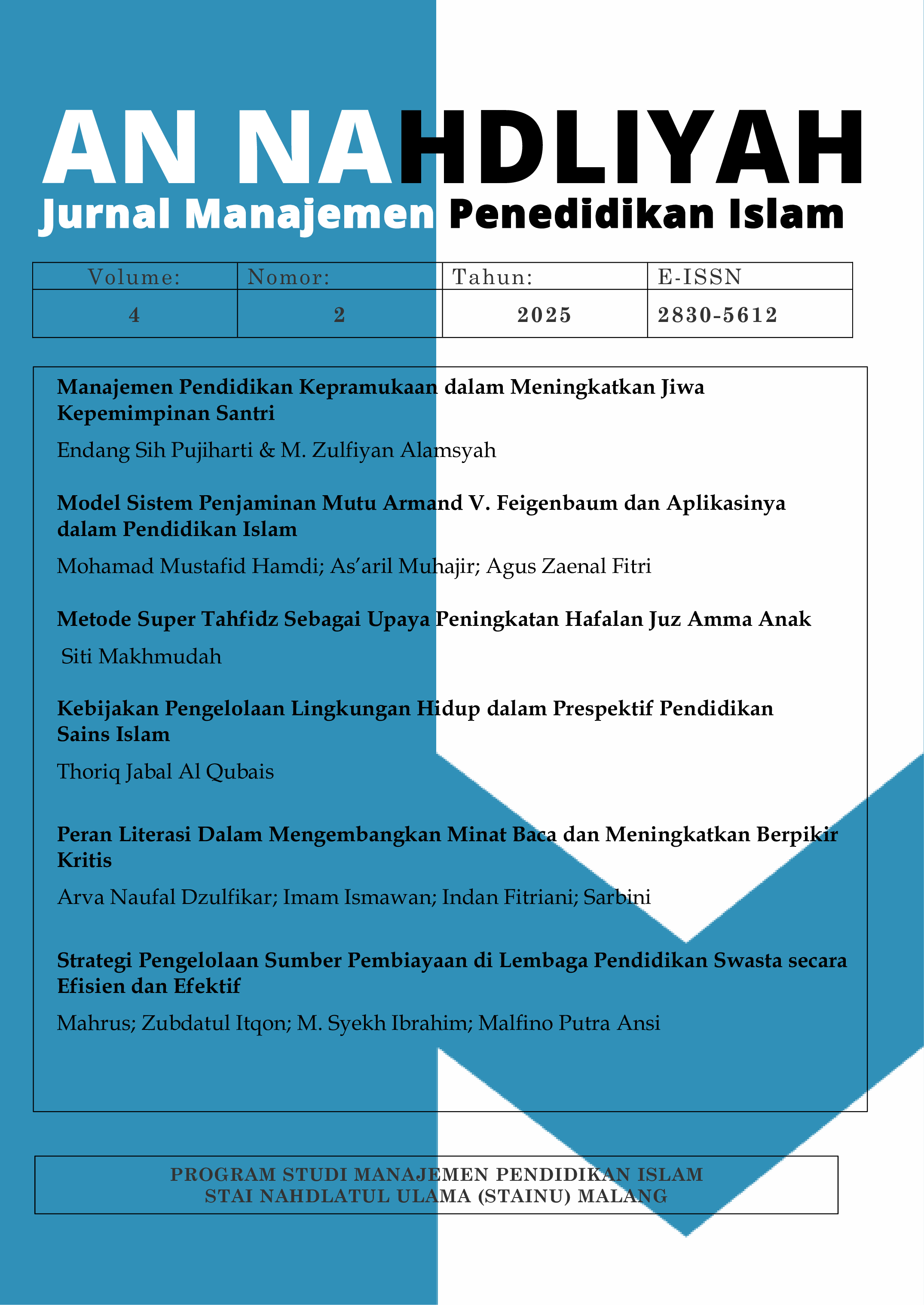 Lihat Vol 4 No 2 (2025): MANAJEMEN PENDIDIKAN ISLAM DAN LINGKUNGAN HIDUP