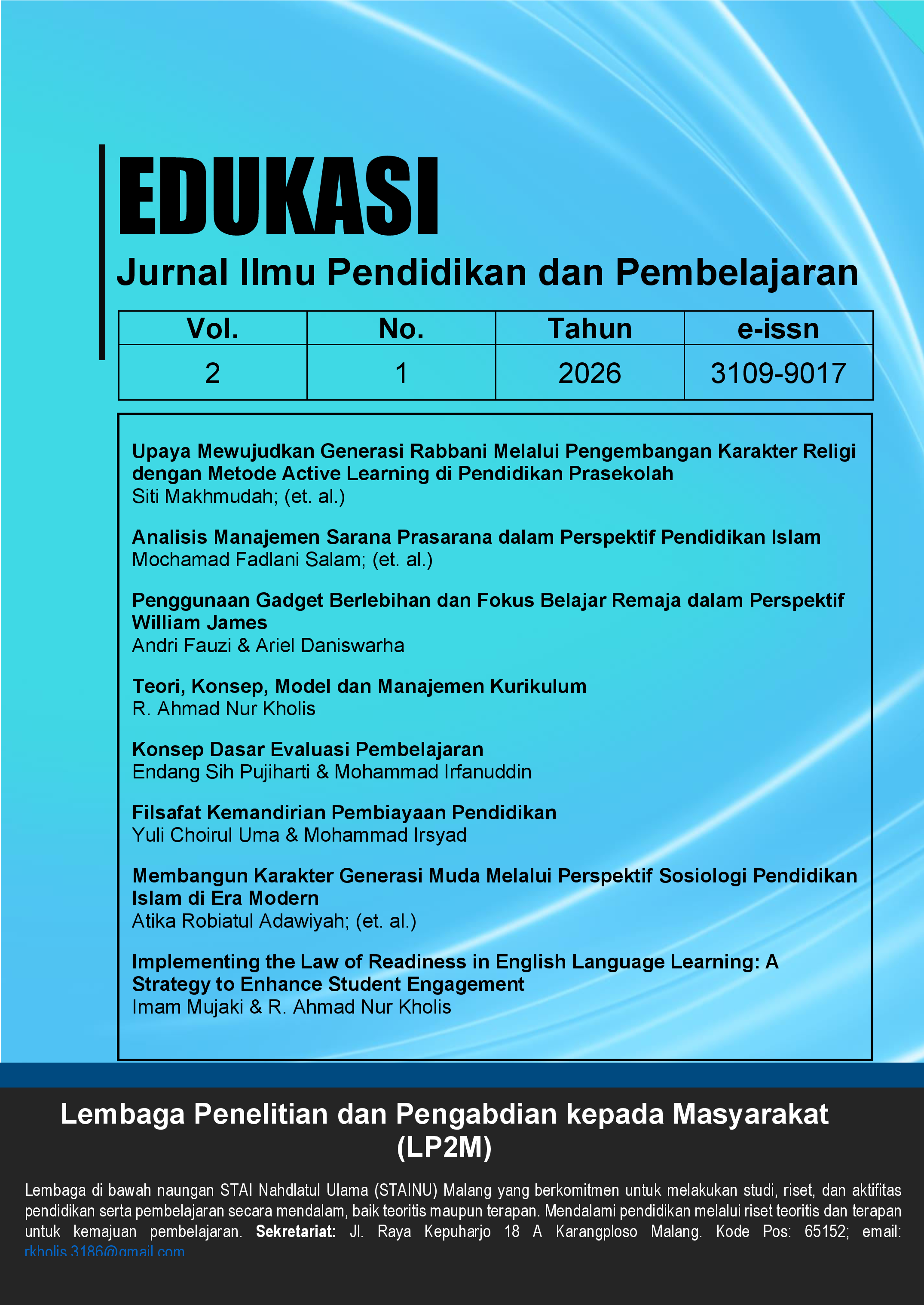 					Lihat Vol 2 No 1 (2026): PENDIDIKAN DAN USAHA MEMBANGUN GENERASI RABBANI
				